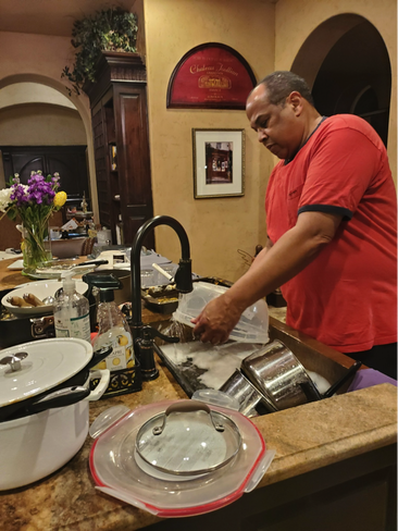 Richard Handles Cooking Cleanup